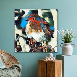 Bright Watercolor Bird Print for Home or Office